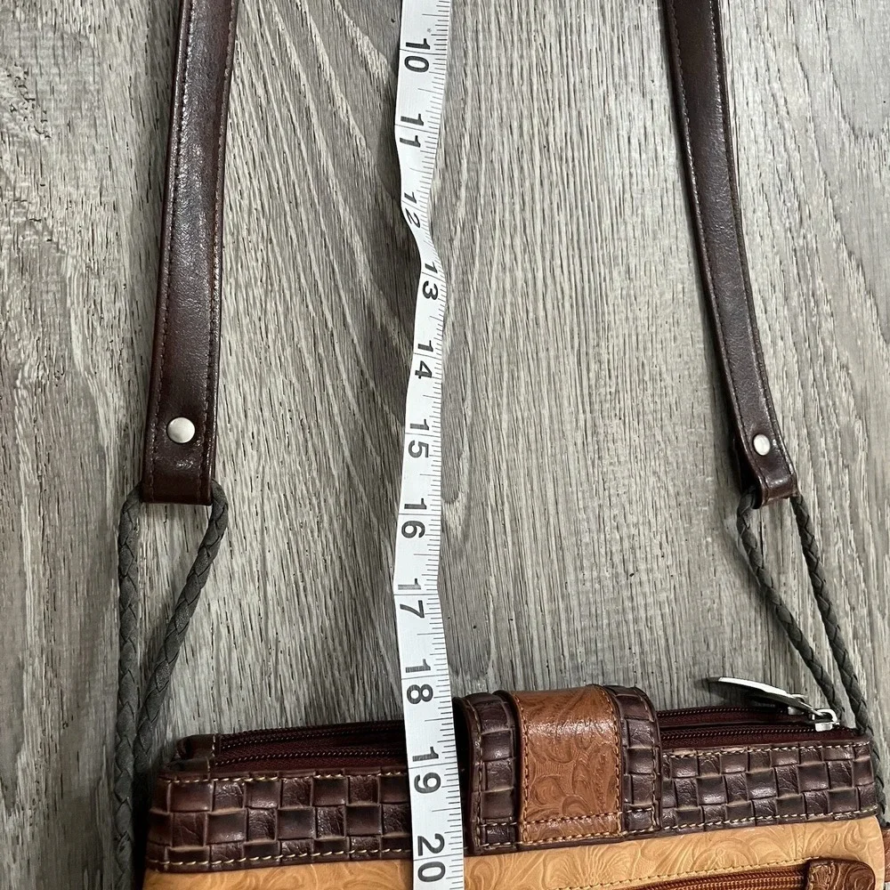 M.C. Marc Chantal Brown Leather‎ Bag Crossbody Purse
